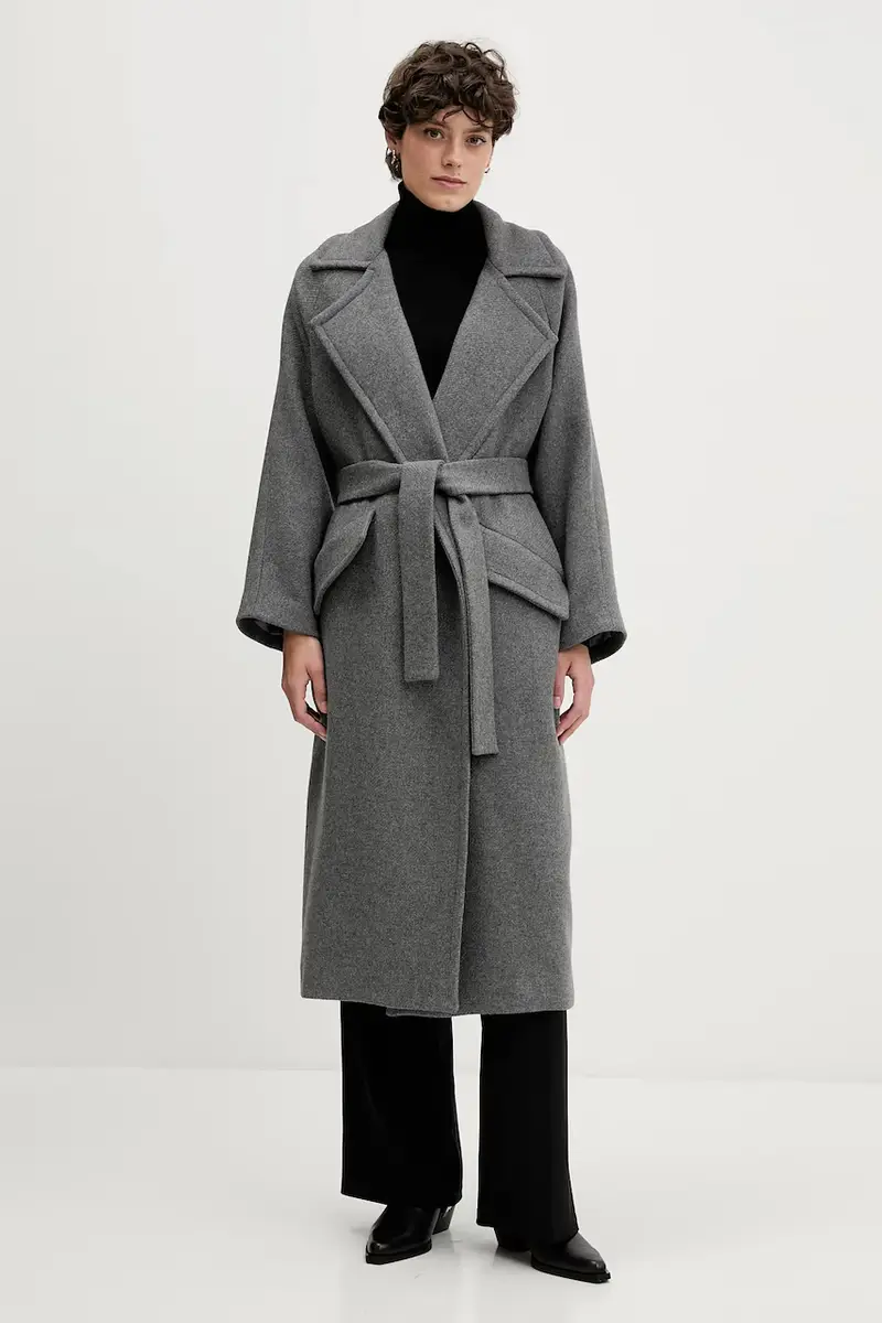 cappotto con lana colore grigio S18YBFRADA