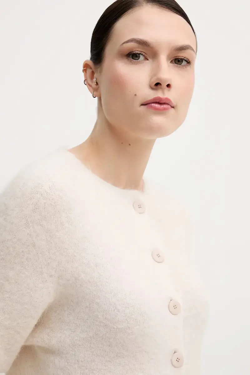 cardigan con alpaca colore beige S9YBFNESPOLO miniatura 4