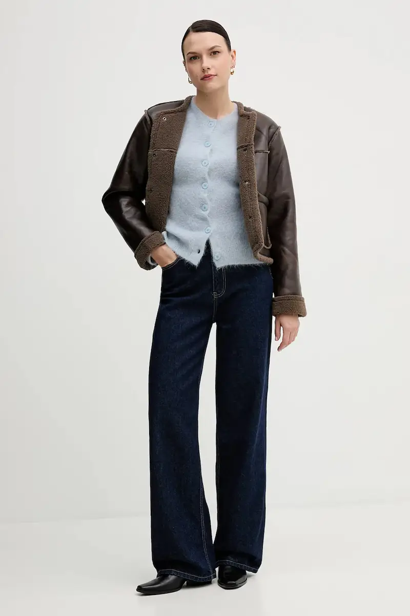 cardigan con alpaca colore blu S9YBFNESPOLO miniatura 2