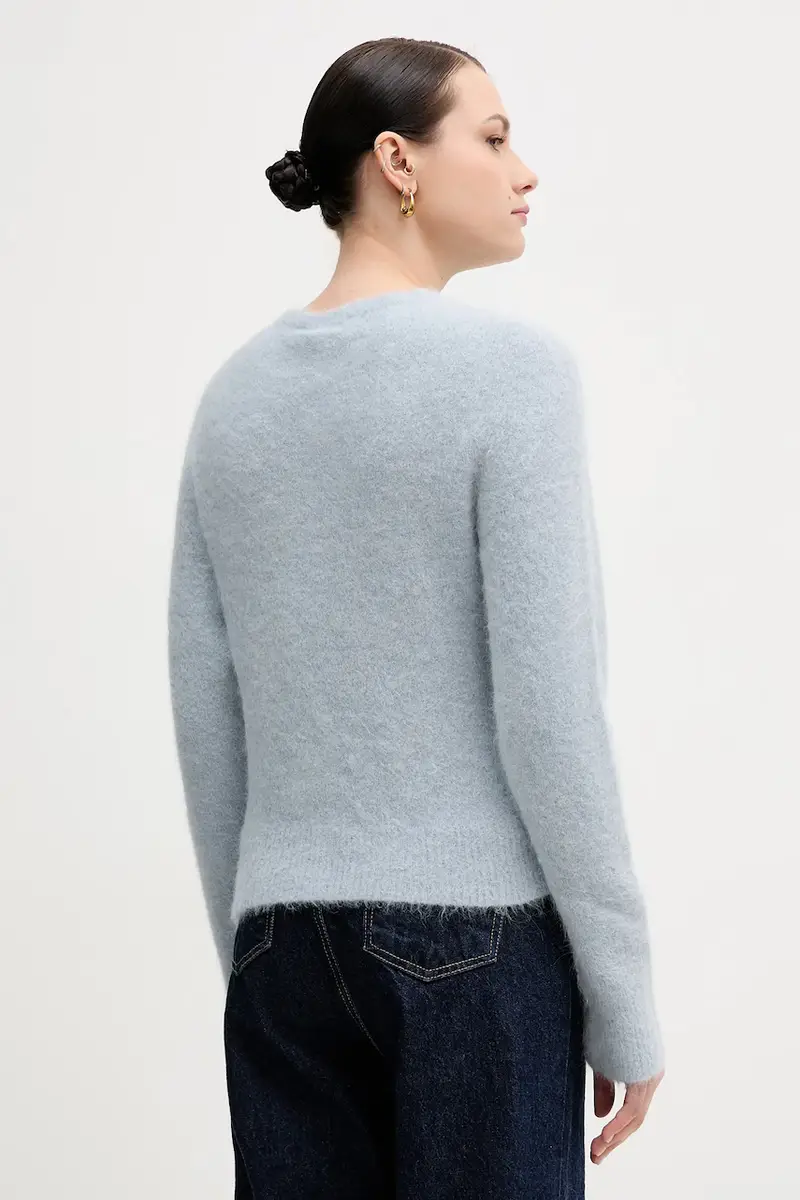 cardigan con alpaca colore blu S9YBFNESPOLO miniatura 3