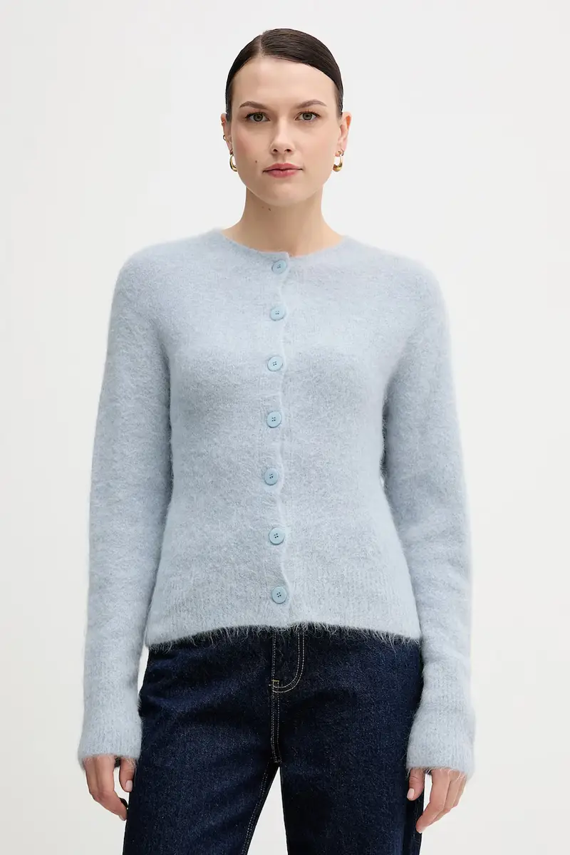 cardigan con alpaca colore blu S9YBFNESPOLO