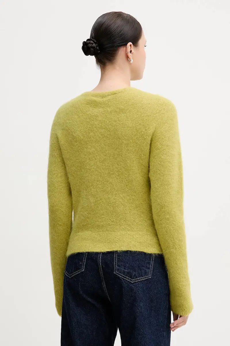 cardigan con alpaca colore verde S9YBFNESPOLO miniatura 3