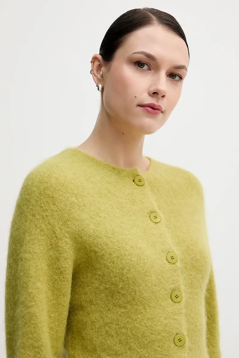 cardigan con alpaca colore verde S9YBFNESPOLO miniatura 4