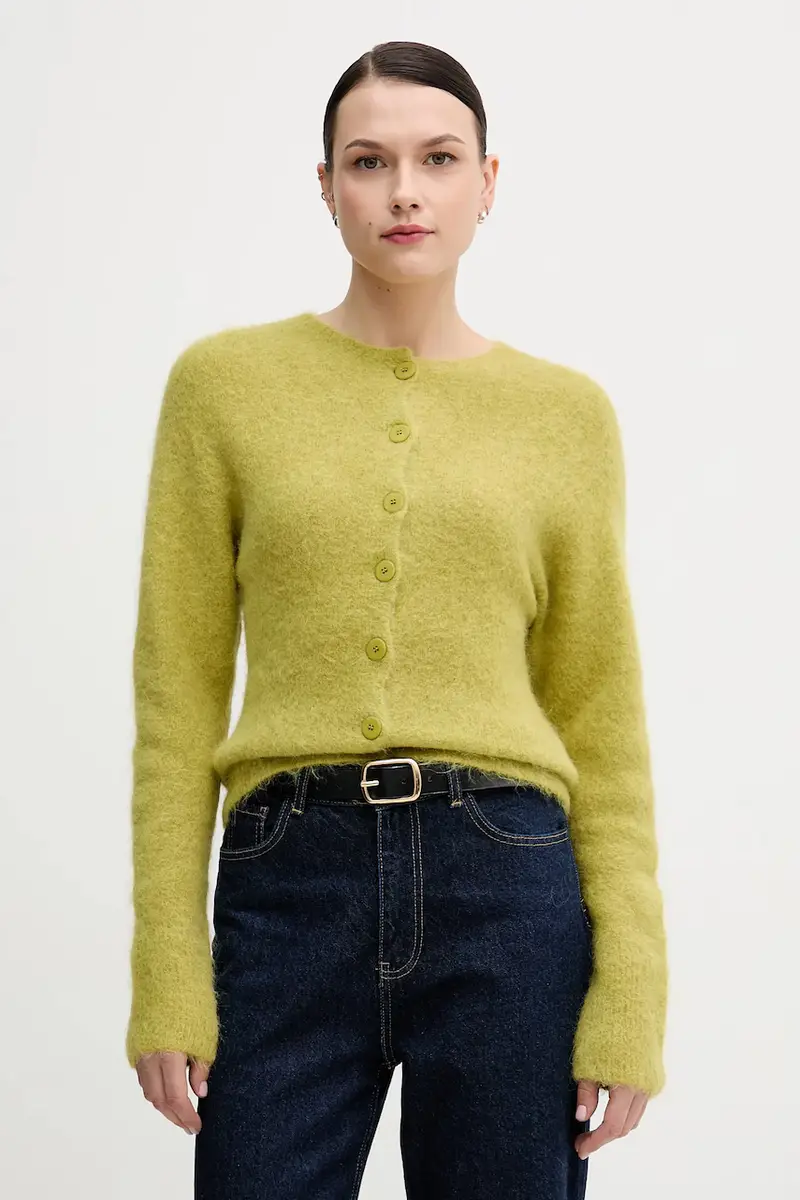 cardigan con alpaca colore verde S9YBFNESPOLO