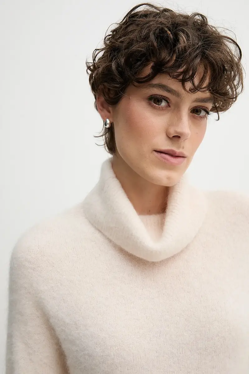 maglione con alpaca colore beige S9YBFNOME miniatura 4