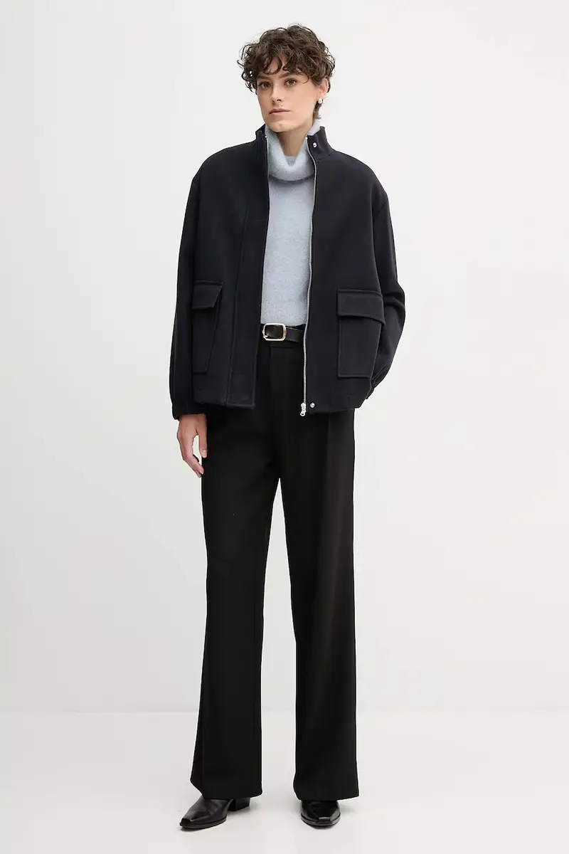 maglione con alpaca colore blu S9YBFNOME miniatura 2