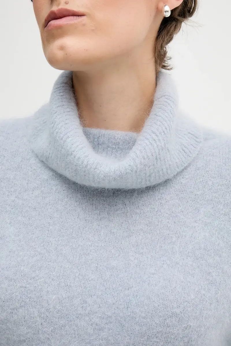 maglione con alpaca colore blu S9YBFNOME miniatura 5