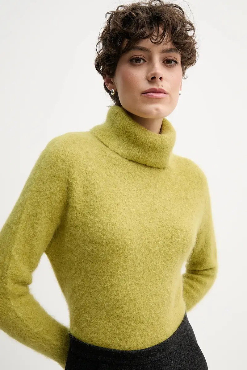 maglione con alpaca colore verde S9YBFNOME miniatura 4