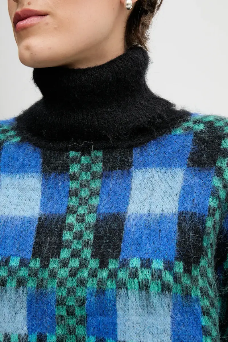 maglione con lana colore blu S87YBFGAVA miniatura 5