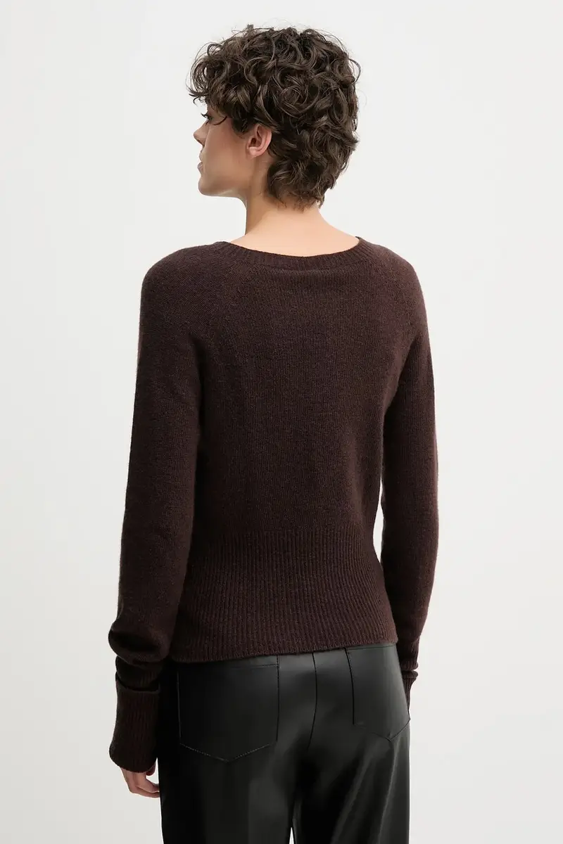 maglione in lana donna colore marrone S9YBFNOCE miniatura 3