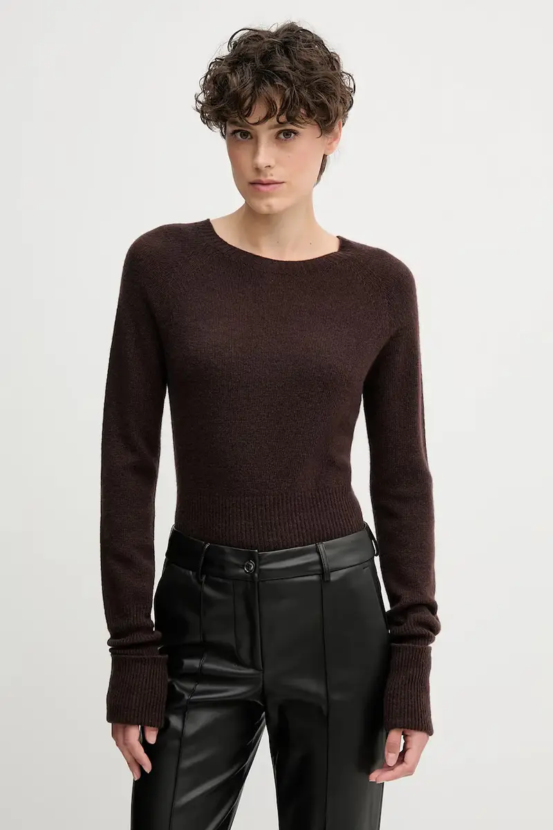 maglione in lana donna colore marrone S9YBFNOCE