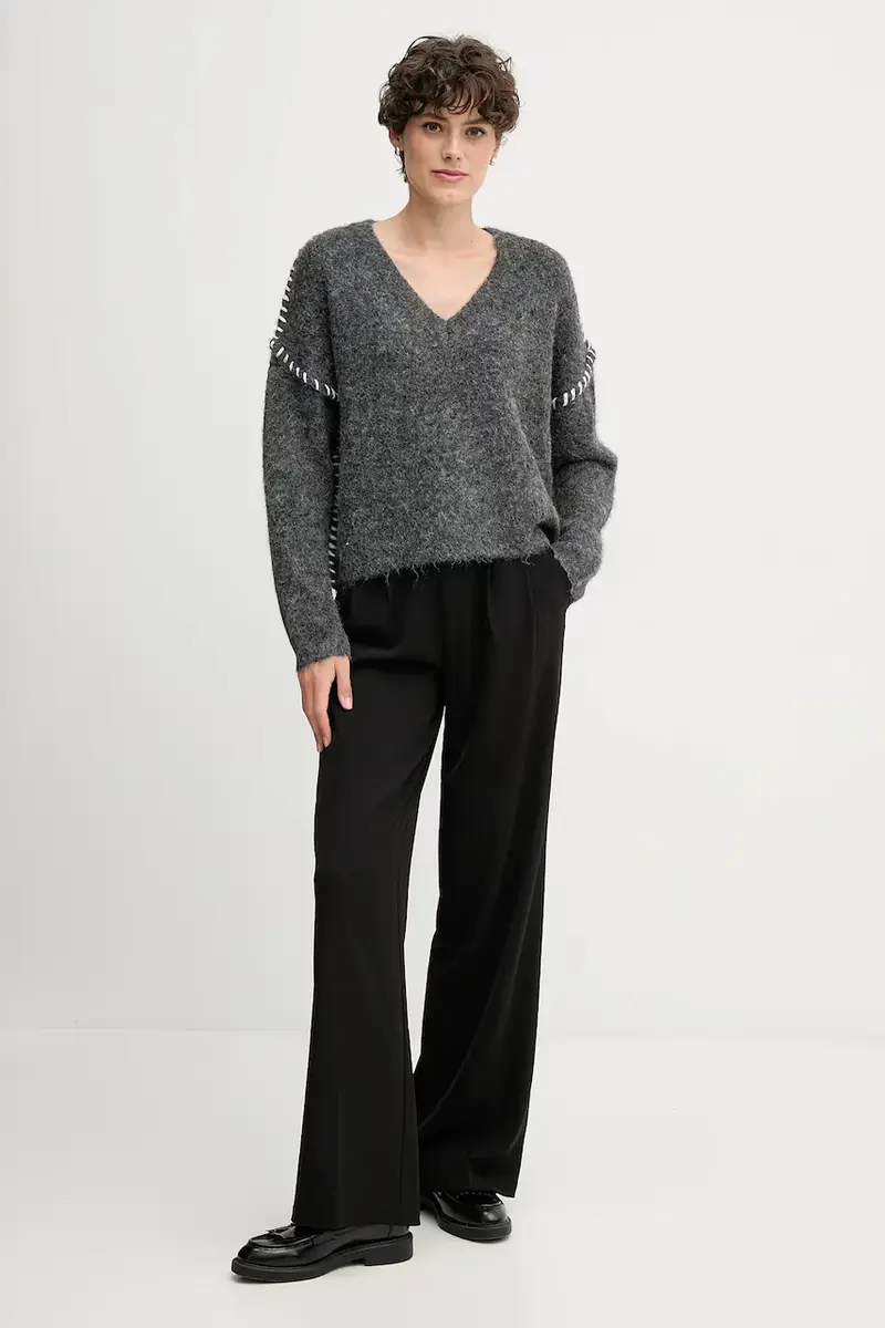 maglione in misto lana donna colore grigio S87YBFGAL miniatura 2