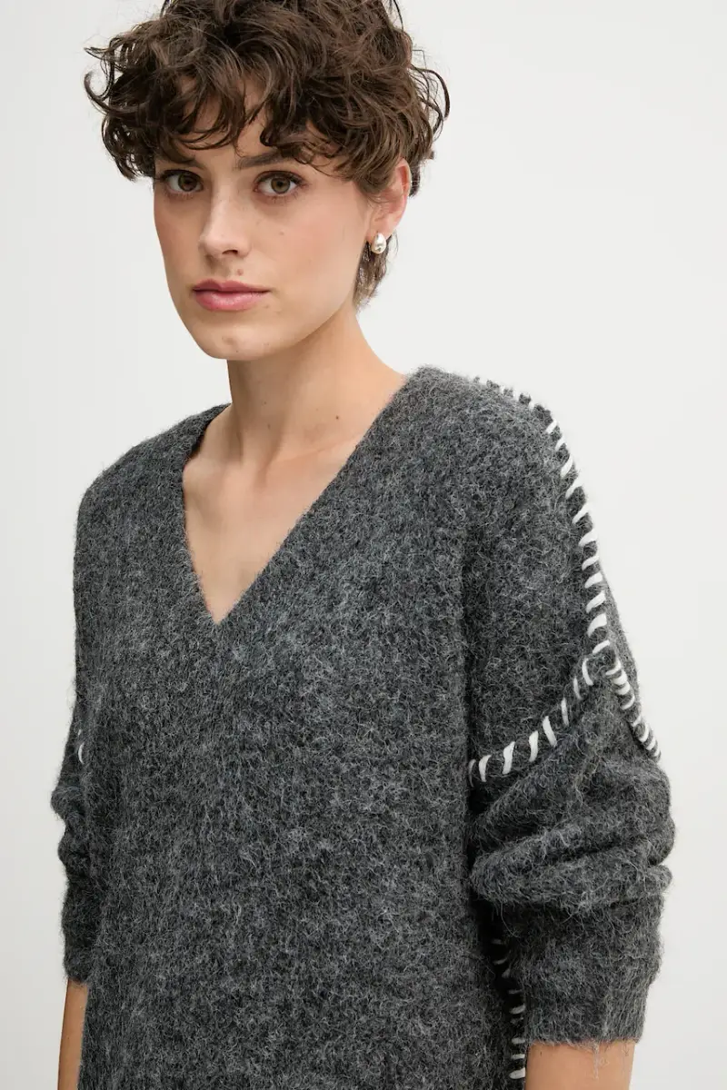 maglione in misto lana donna colore grigio S87YBFGAL miniatura 4