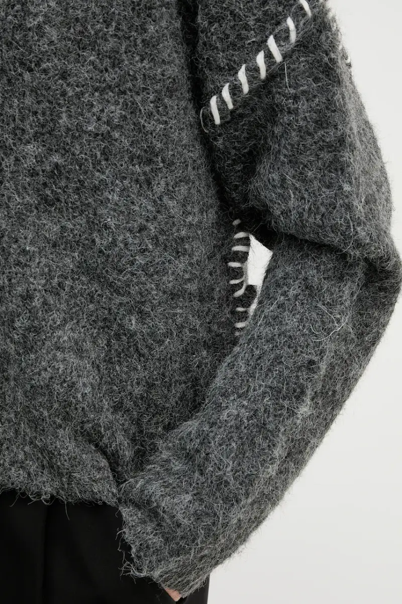 maglione in misto lana donna colore grigio S87YBFGAL miniatura 5