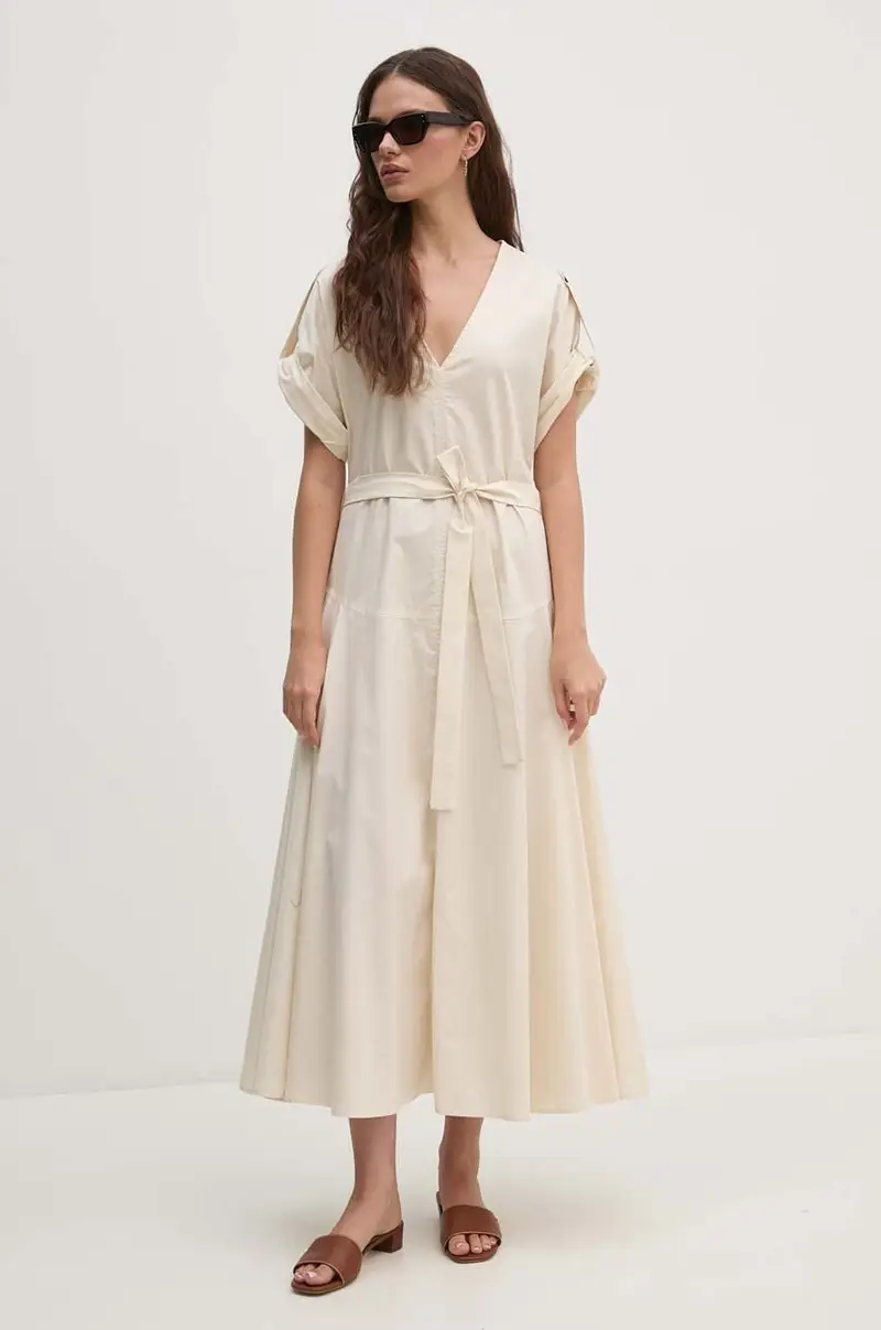 vestito in cotone colore beige SFS31XBDSALE