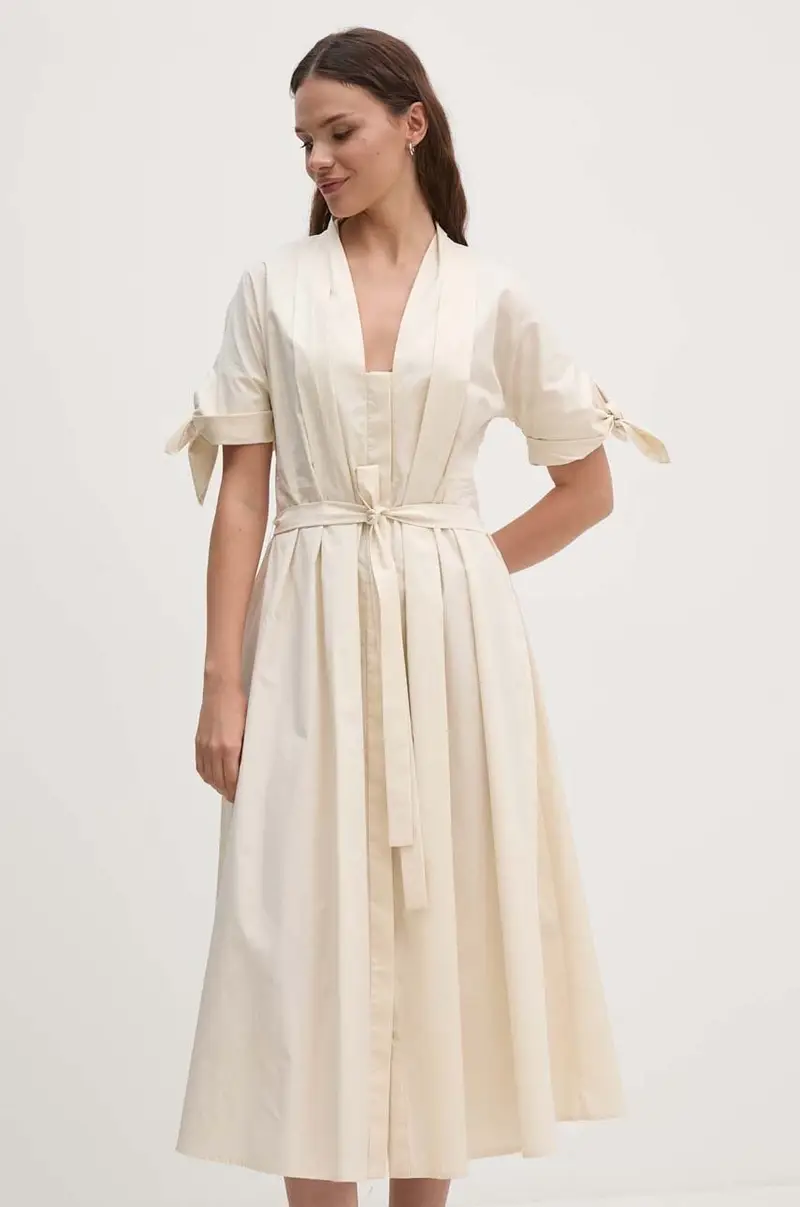 vestito in cotone colore beige SFS31XBDSAVONARO