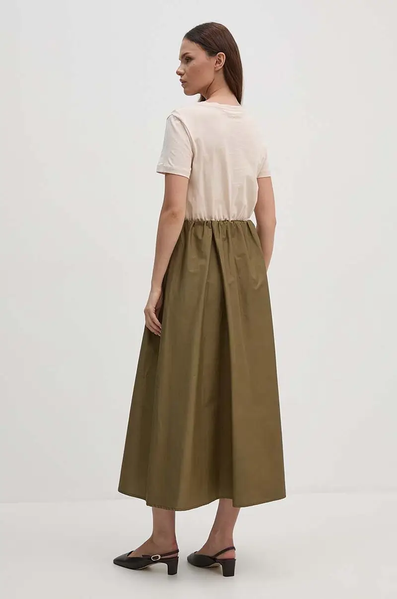 vestito in cotone colore beige SFS7XBDMARGOT miniatura 2