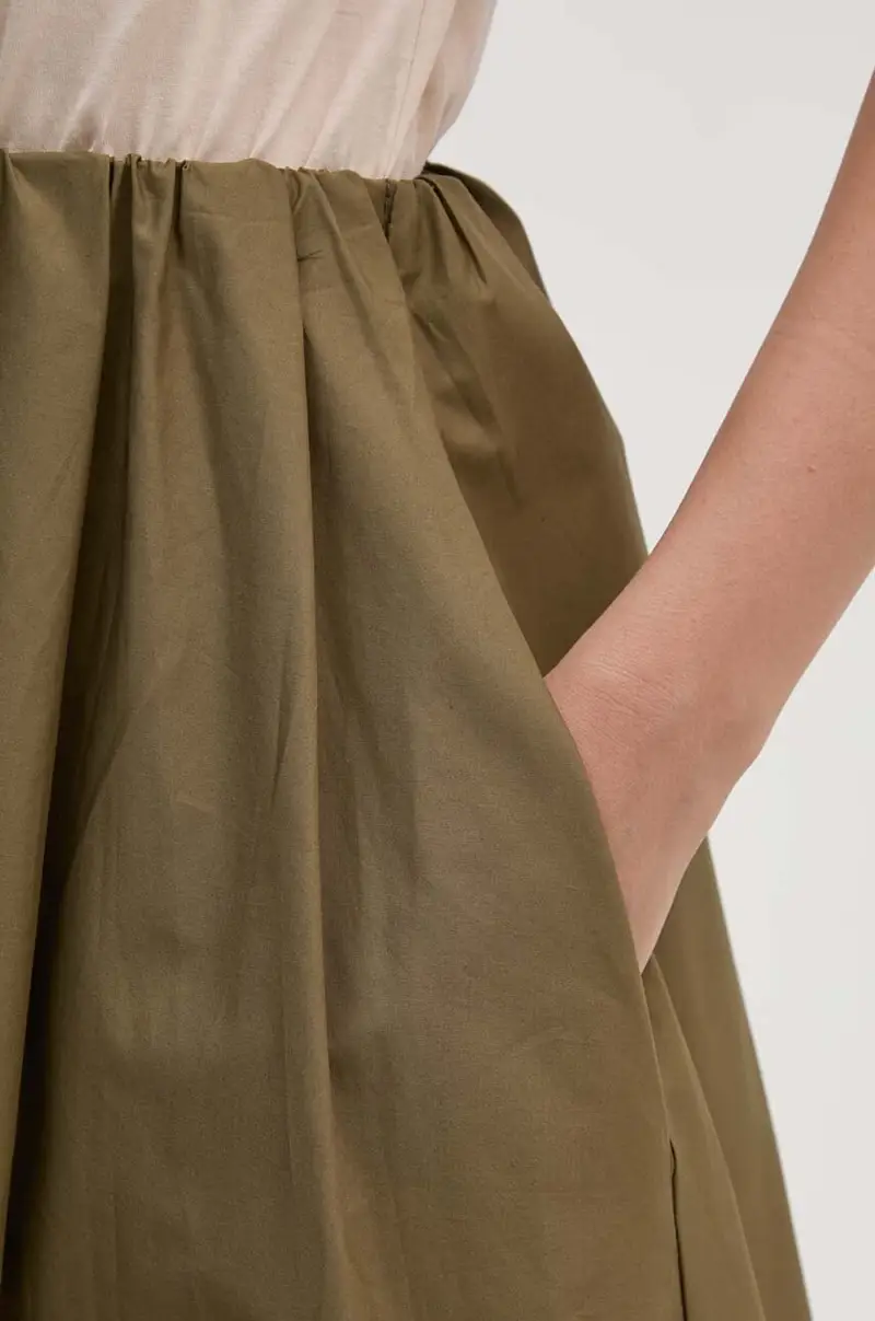 vestito in cotone colore beige SFS7XBDMARGOT miniatura 5