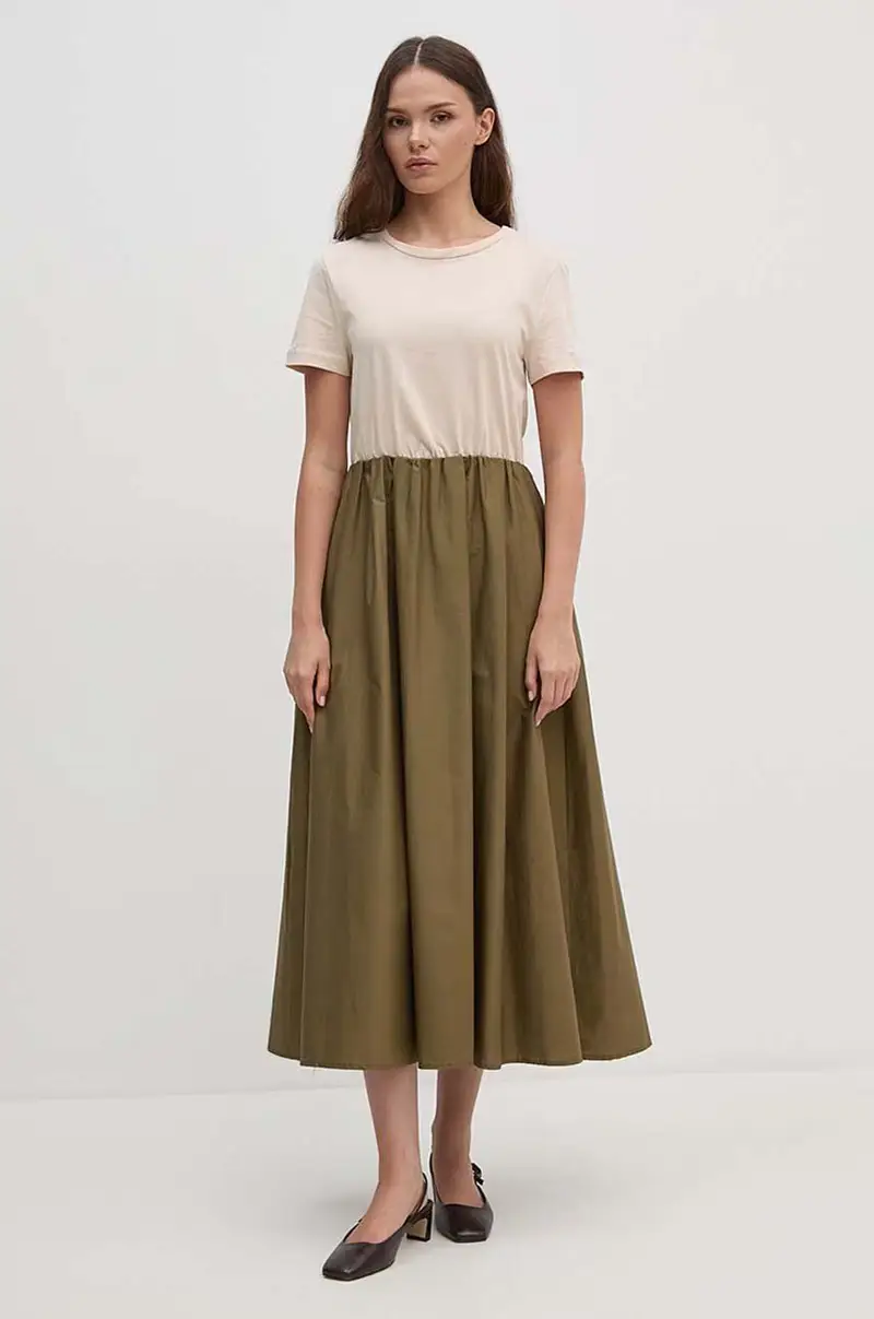 vestito in cotone colore beige SFS7XBDMARGOT