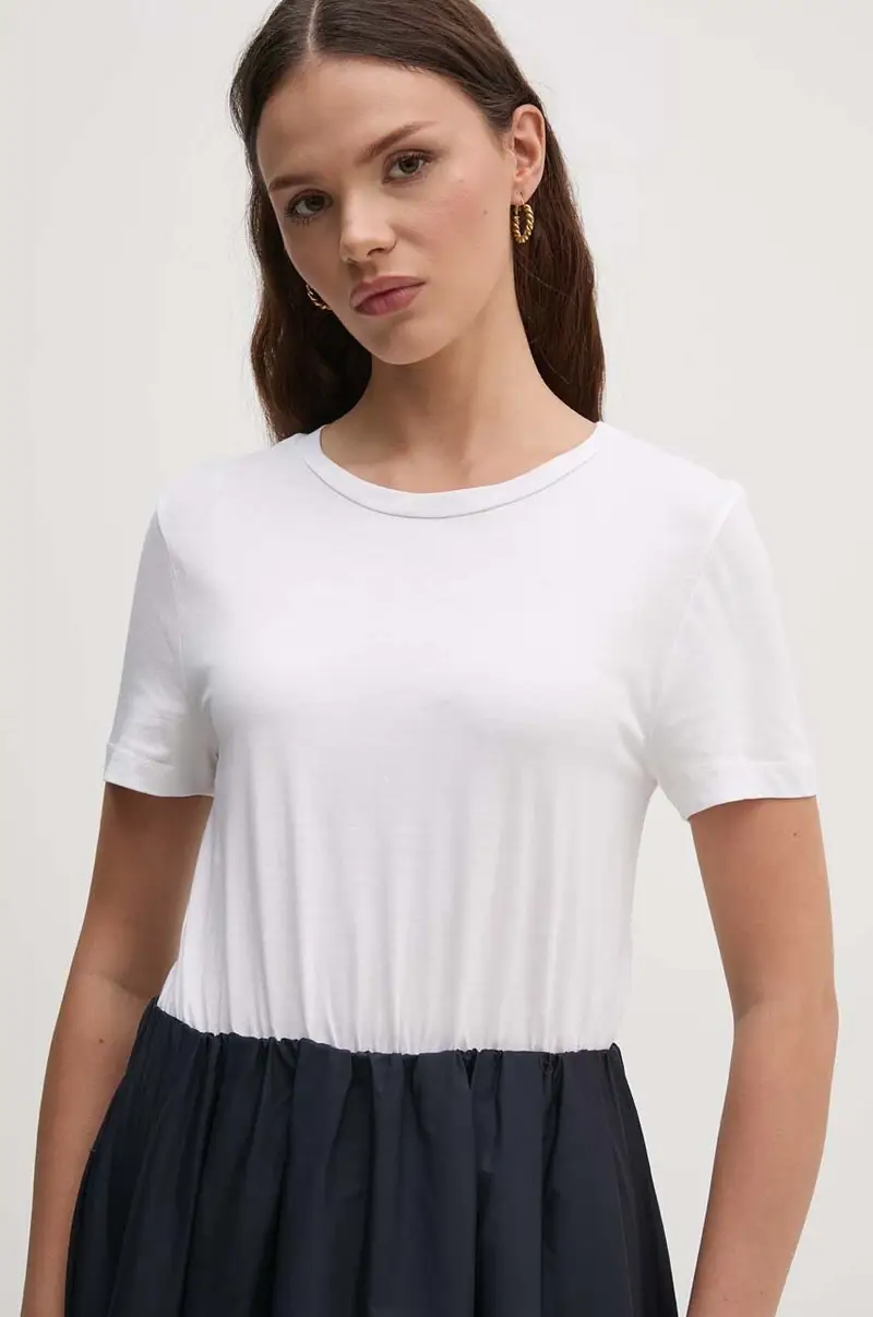 vestito in cotone colore bianco SFS7XBDMARGOT miniatura 2