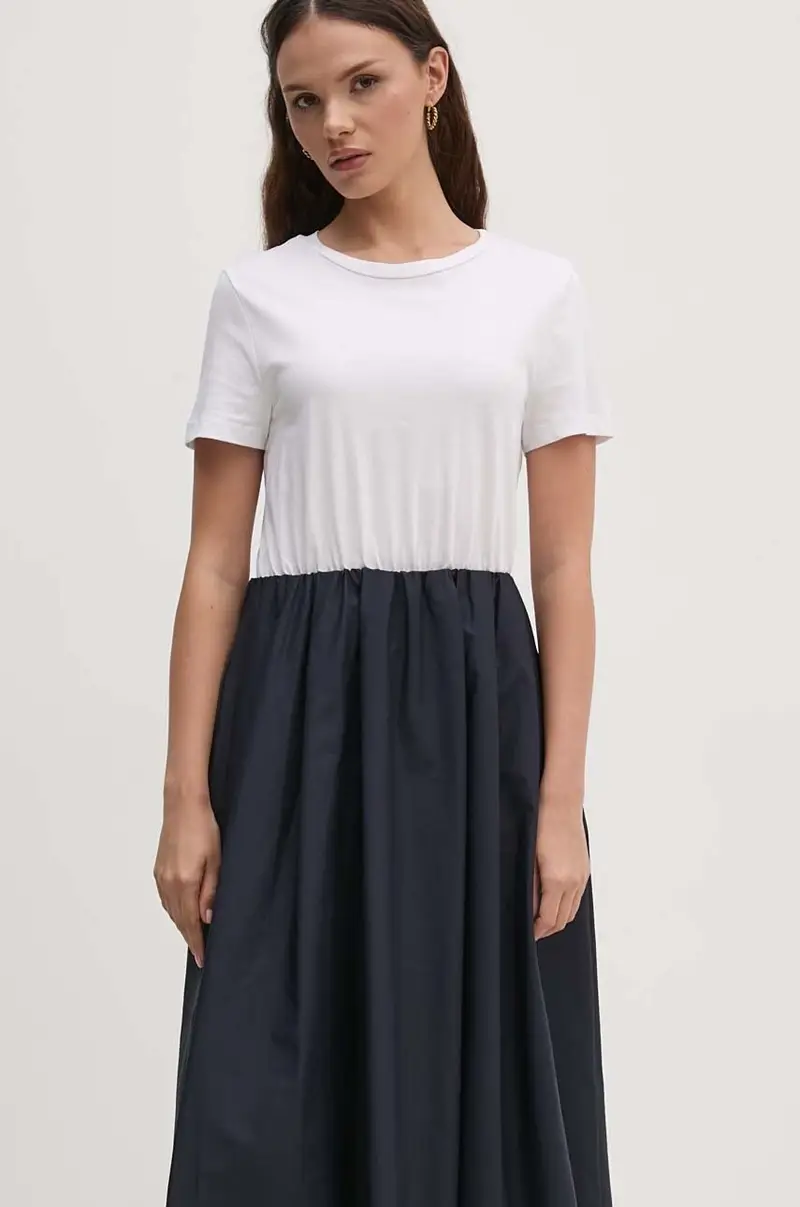 vestito in cotone colore bianco SFS7XBDMARGOT miniatura 4