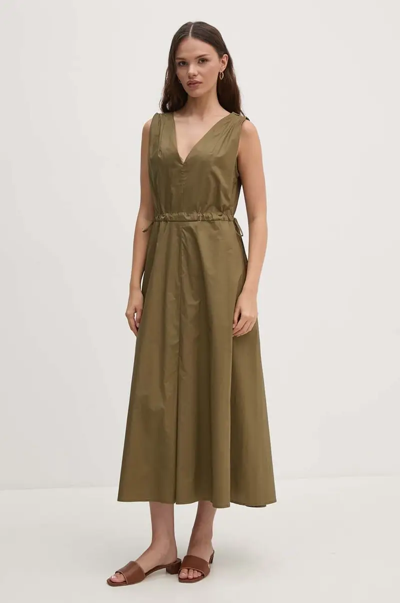 vestito in cotone colore verde SFS7XBDMADA