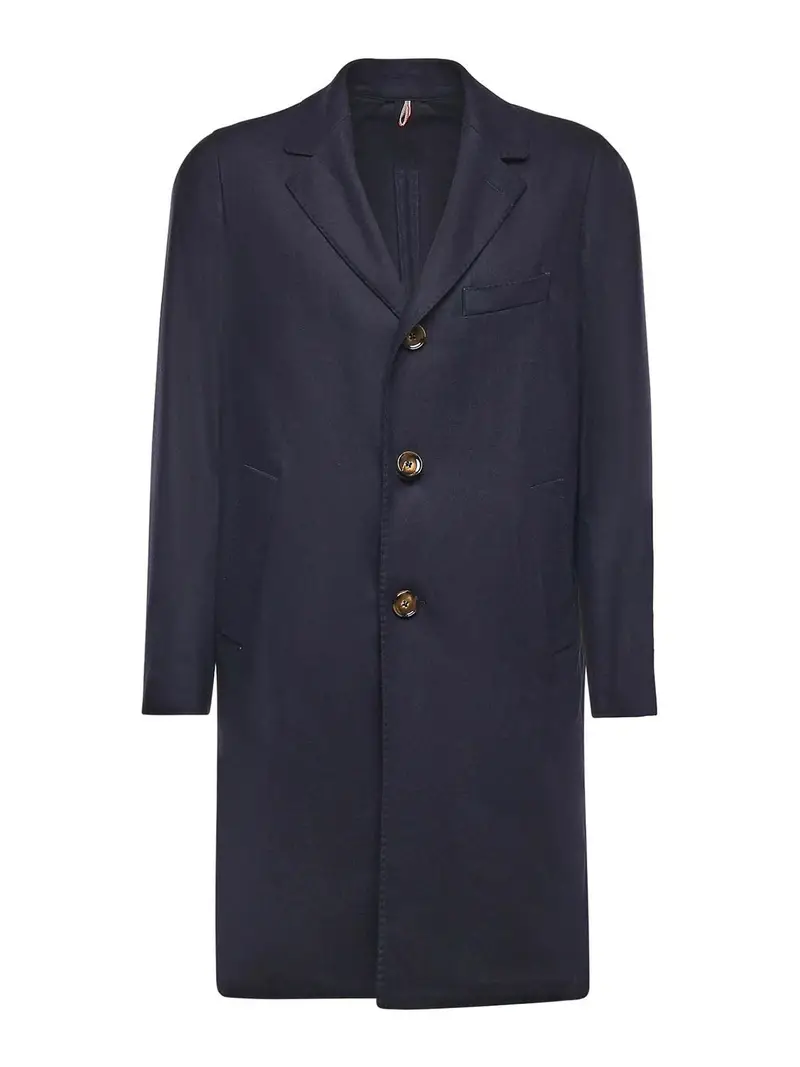 Cappotto monopetto in misto lana Blu
