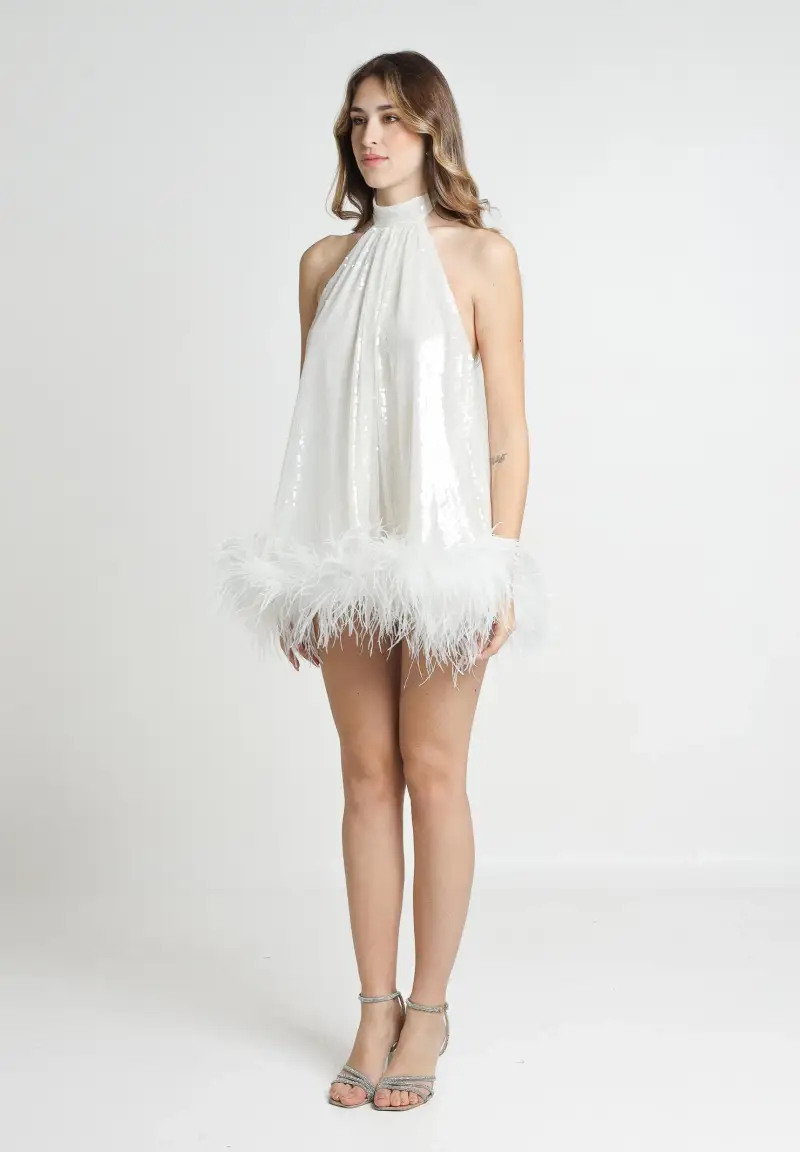 Abito corto CUPCAKES bianco da donna