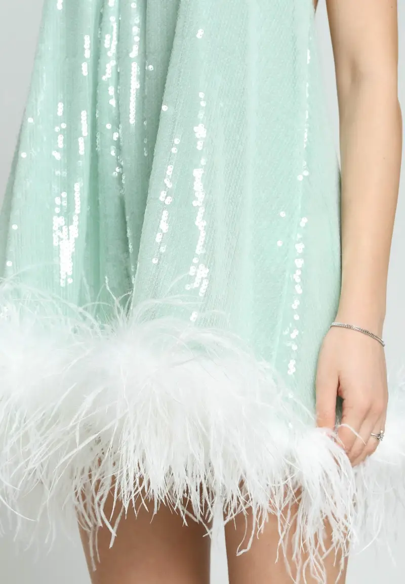 Abito corto CUPCAKES verde menta da donna miniatura 3