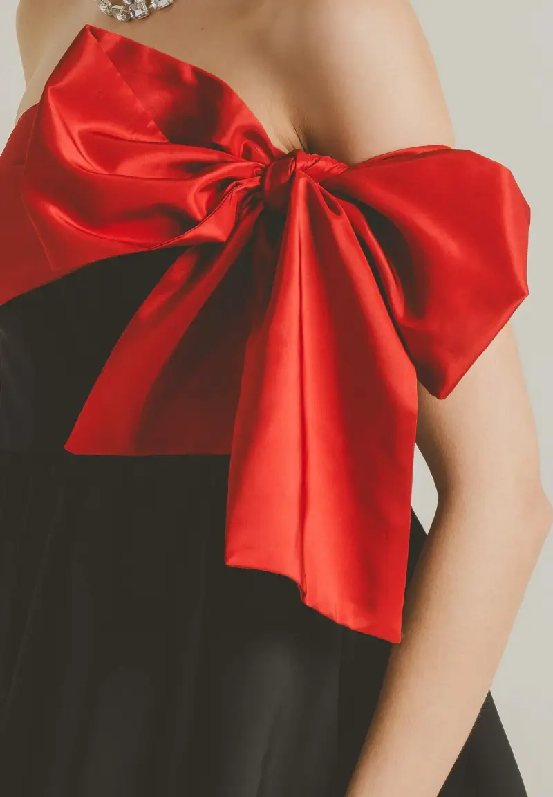 Abito corto GRÂCE nero da donna miniatura 3