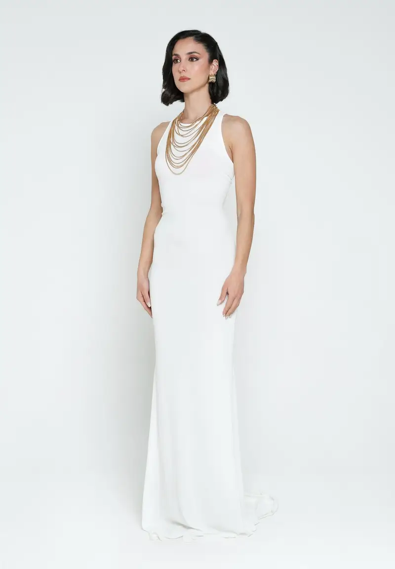 SANTAS Abito lungo BON BON bianco da donna