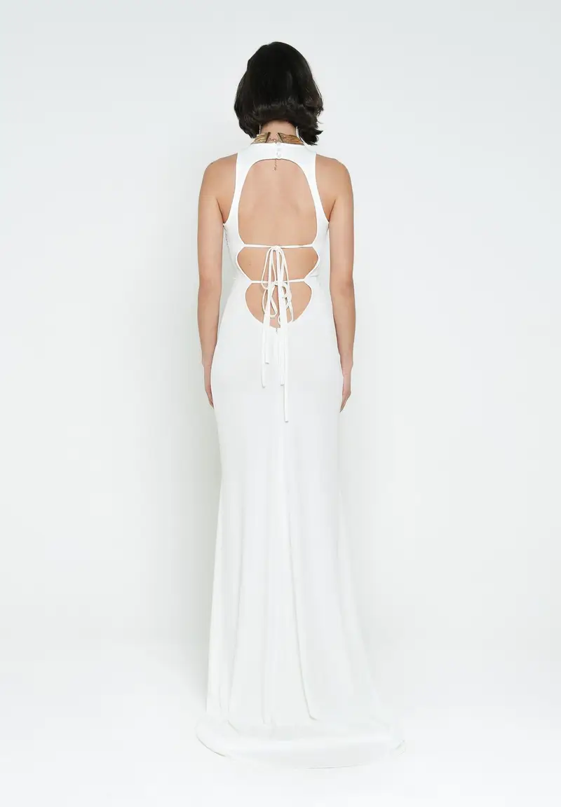 SANTAS Abito lungo BON BON bianco da donna miniatura 3