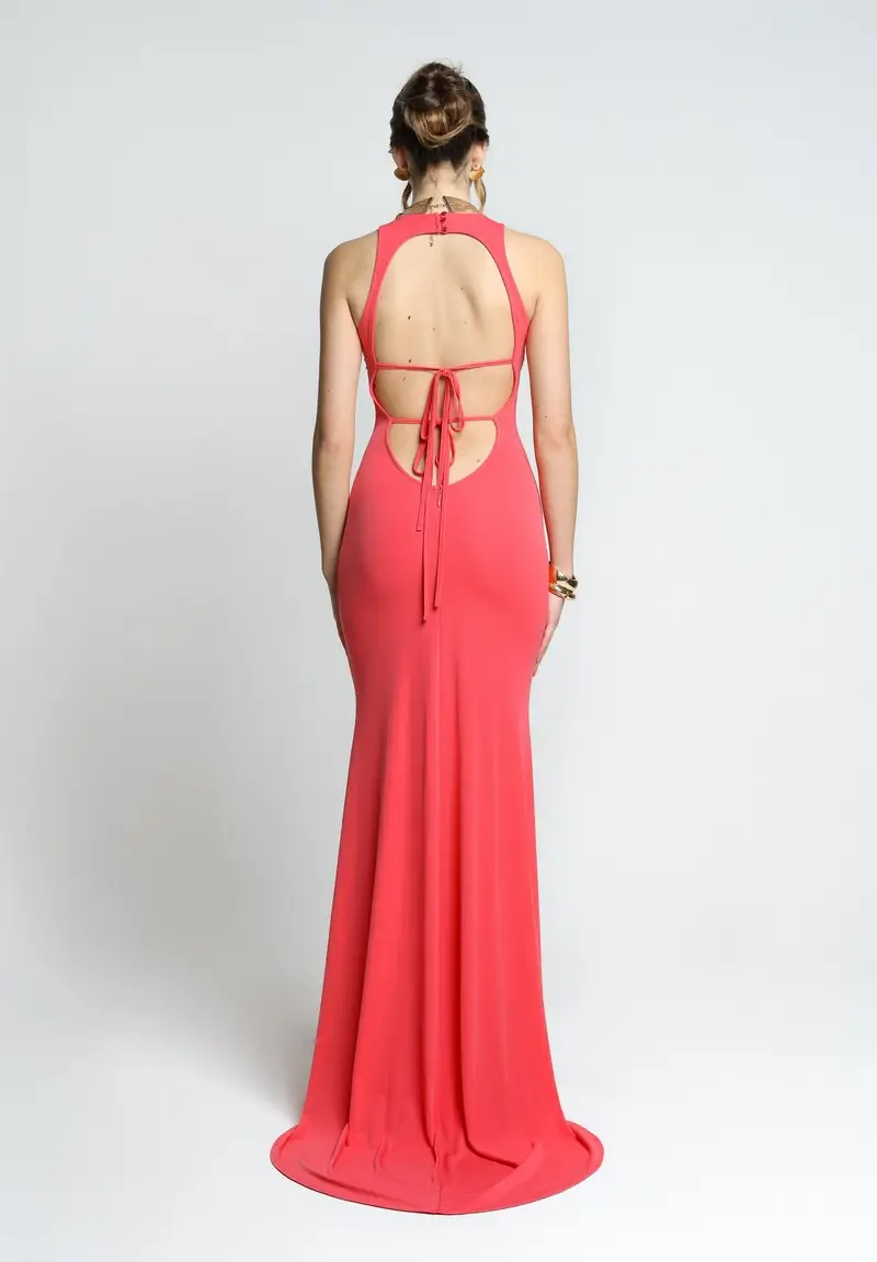 SANTAS Abito lungo BON BON corallo da donna miniatura 3