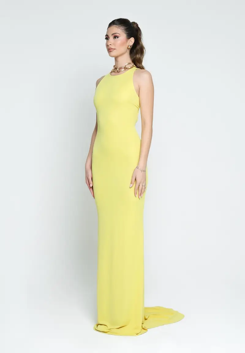 SANTAS Abito lungo BON BON giallo da donna