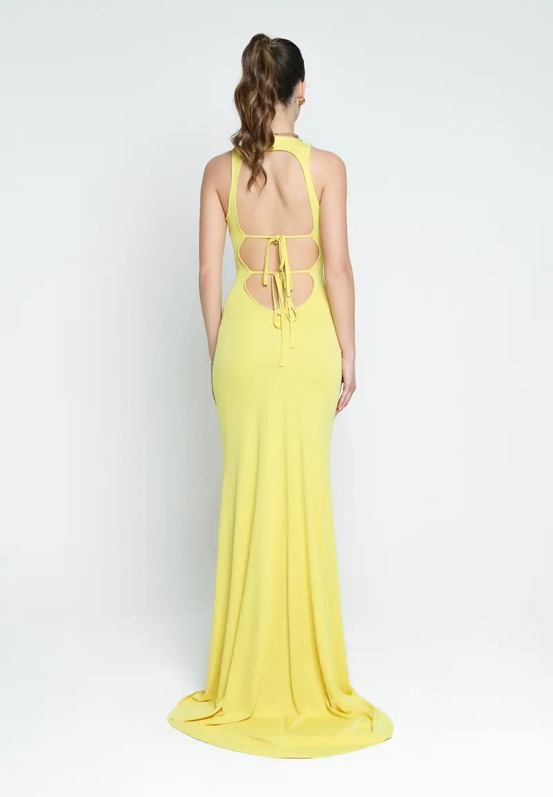 SANTAS Abito lungo BON BON giallo da donna miniatura 3