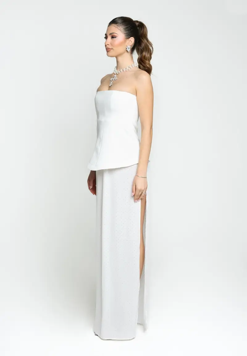 SANTAS Abito lungo CREAM bianco da donna