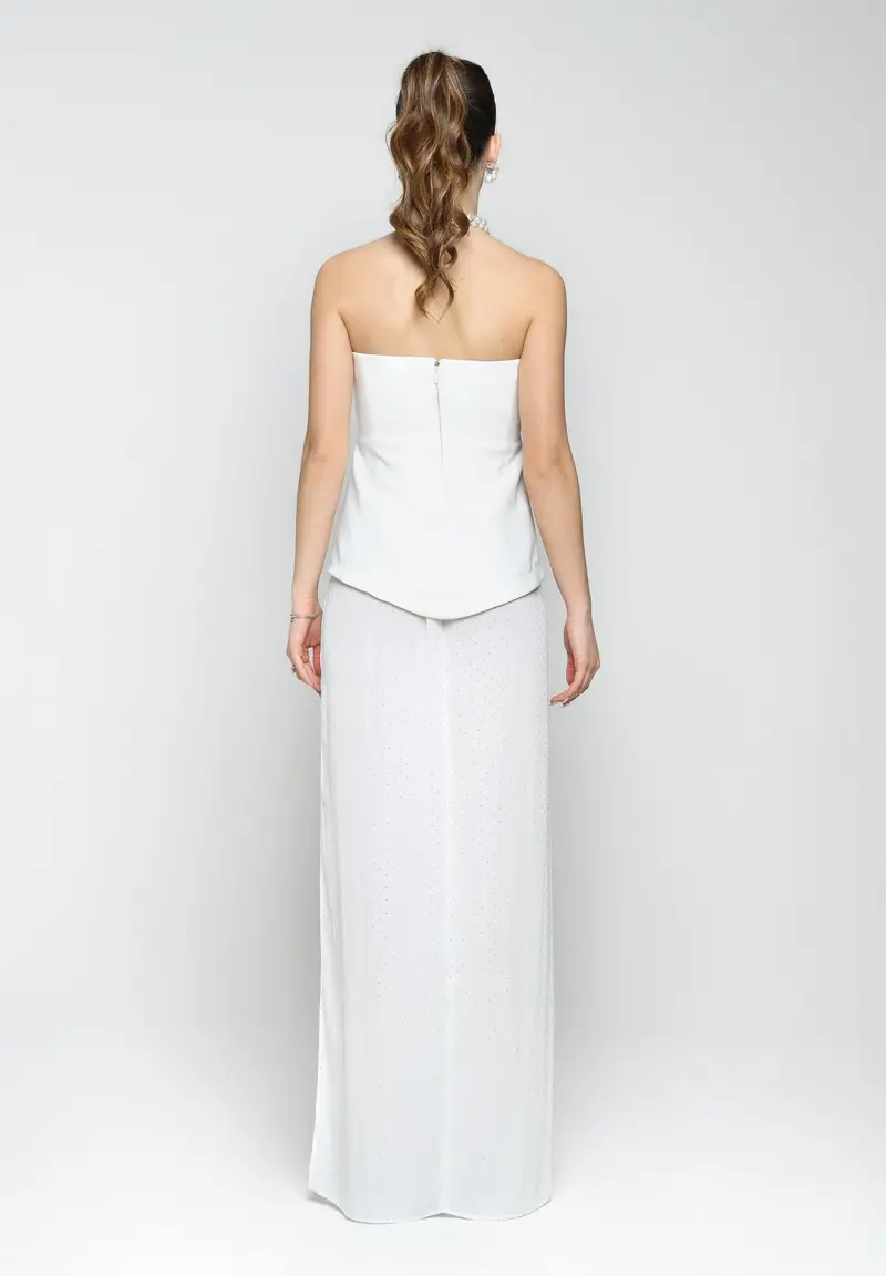 SANTAS Abito lungo CREAM bianco da donna miniatura 3