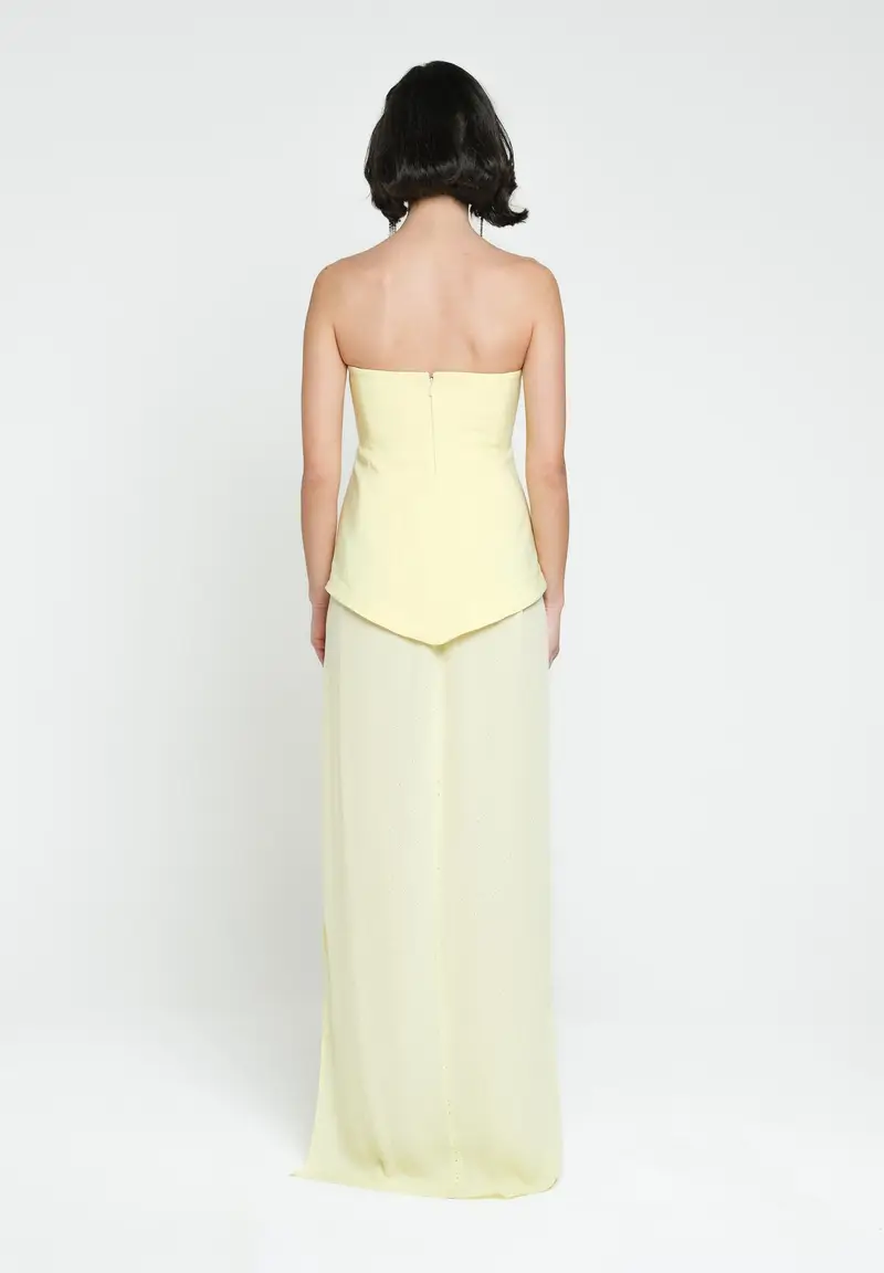 SANTAS Abito lungo CREAM giallo da donna miniatura 3