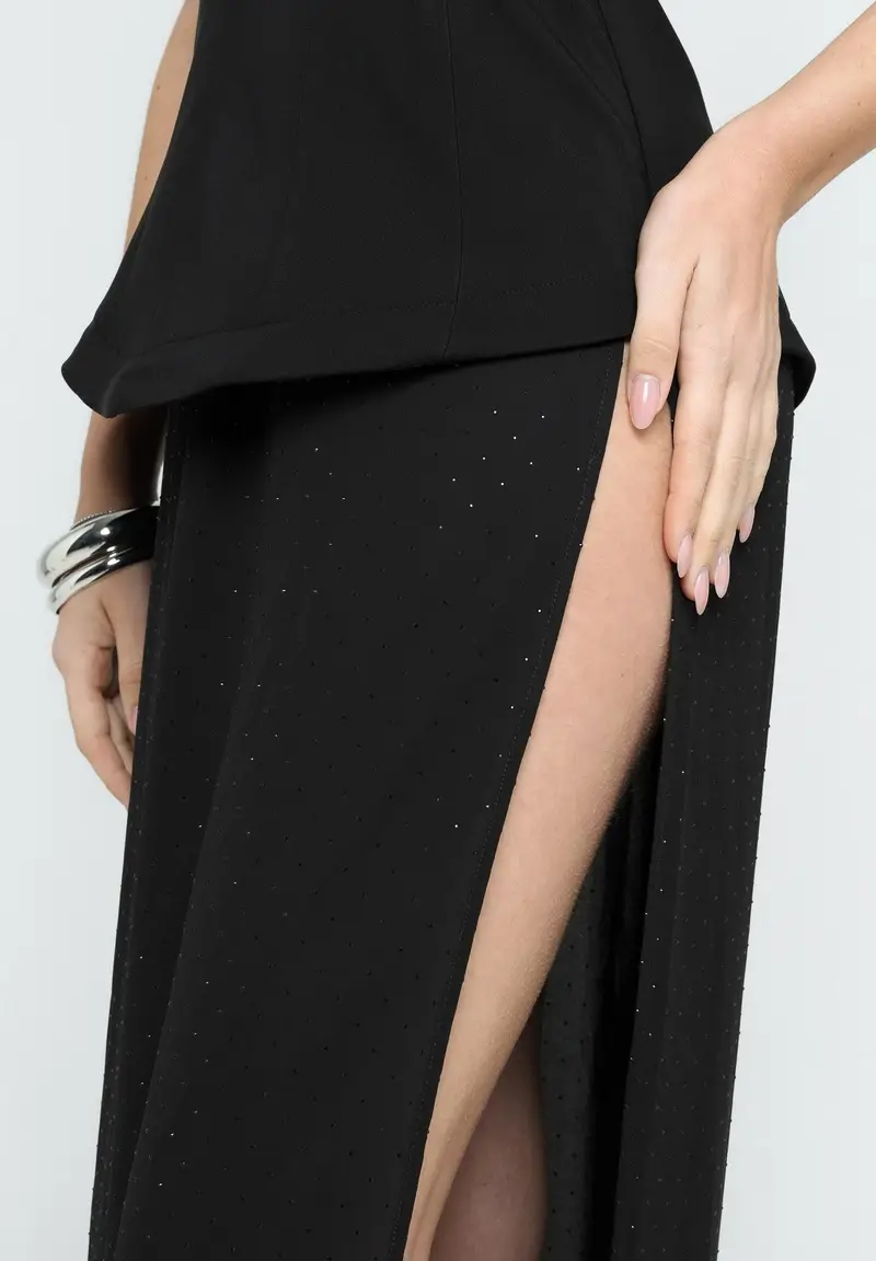 SANTAS Abito lungo CREAM nero da donna miniatura 2