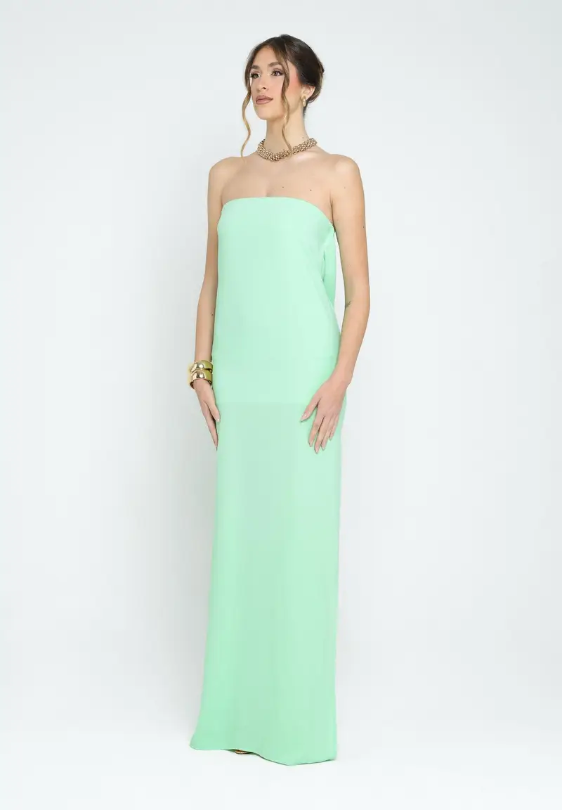 SANTAS Abito lungo CRUMBLE verde da donna