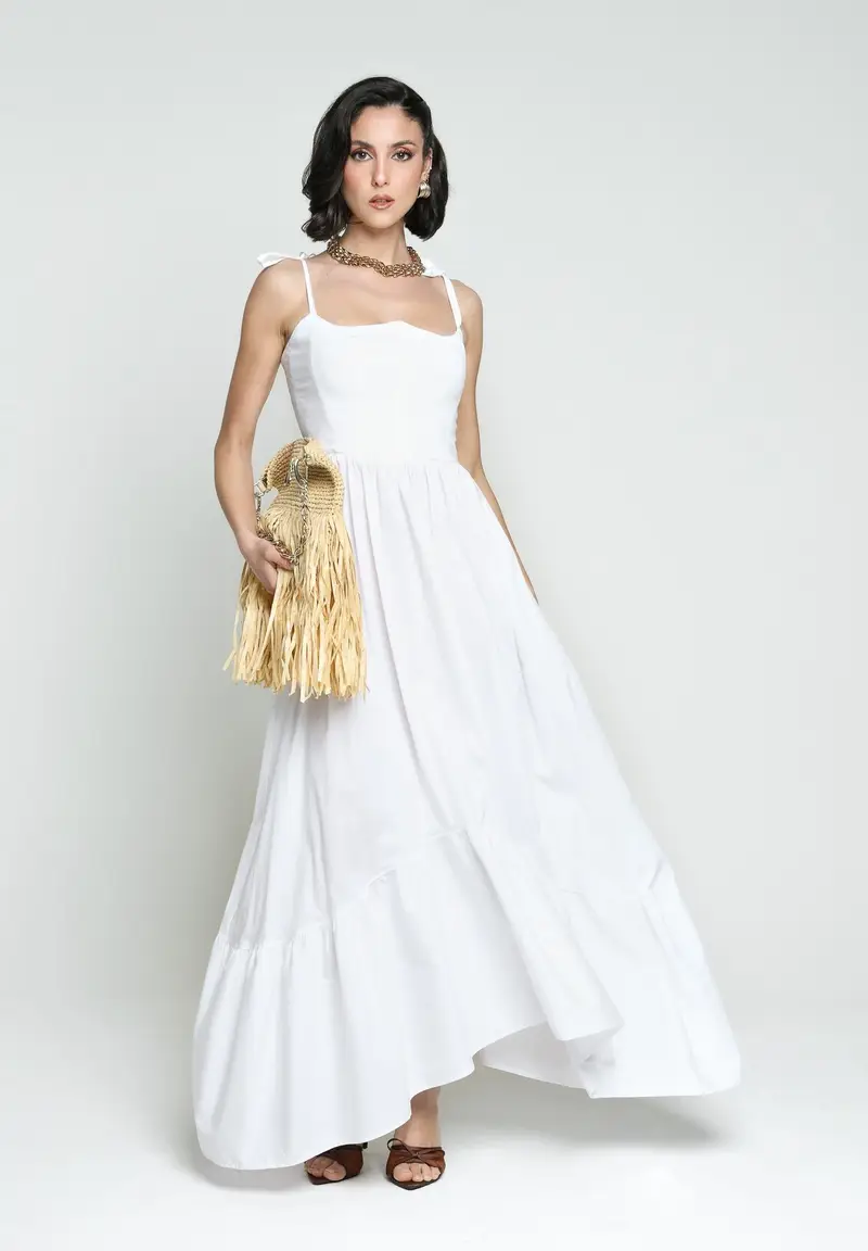 SANTAS Abito lungo DELIZIA bianco da donna miniatura 2