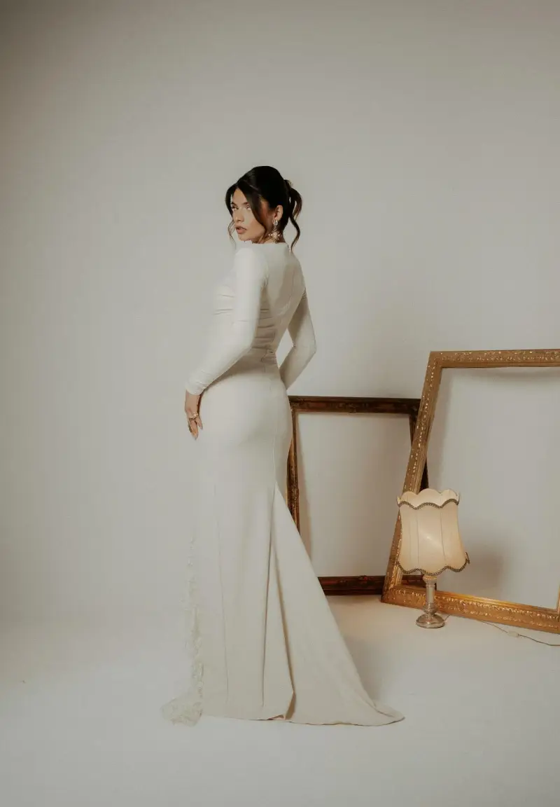 Abito lungo ENCHANTÉE panna da donna miniatura 3