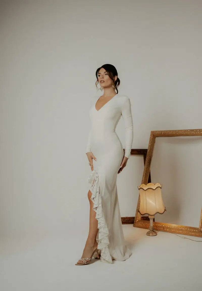 Abito lungo ENCHANTÉE panna da donna