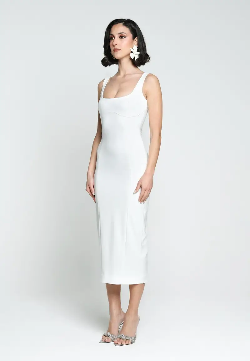 SANTAS Abito midi COTTON CANDY bianco da donna