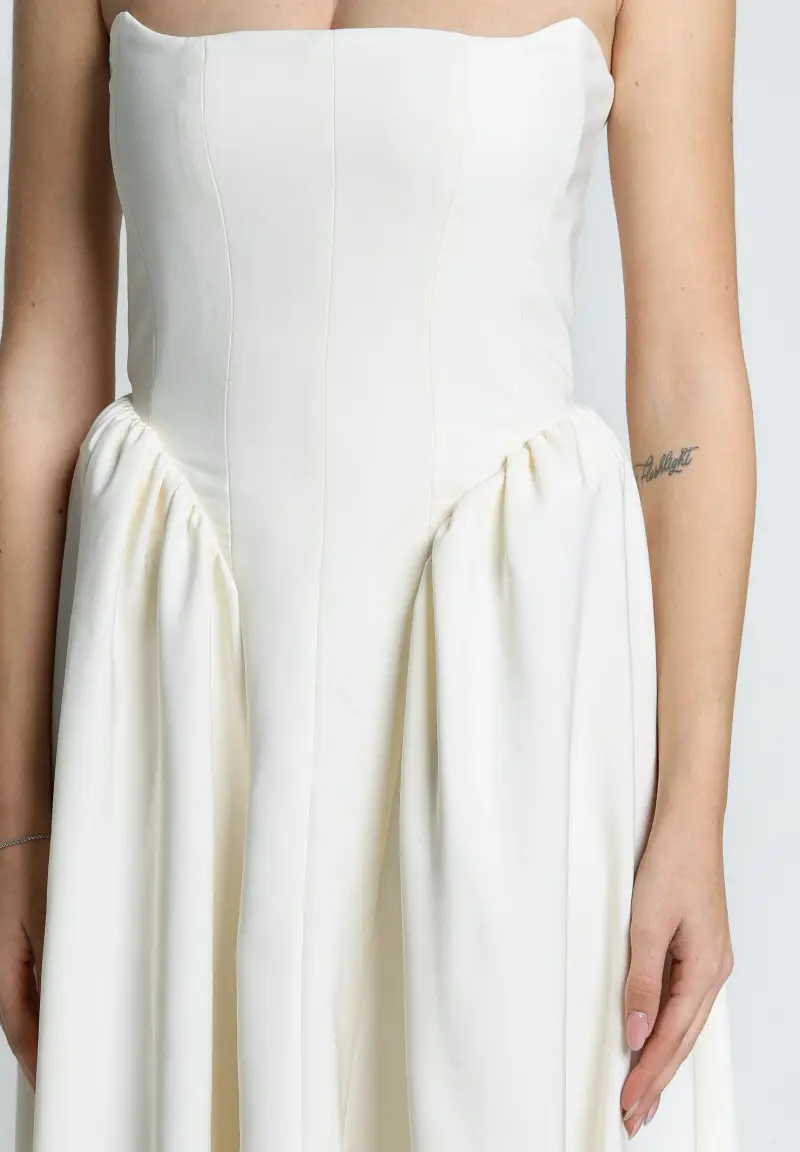 Abito midi MARSHMALLOW panna da donna miniatura 3