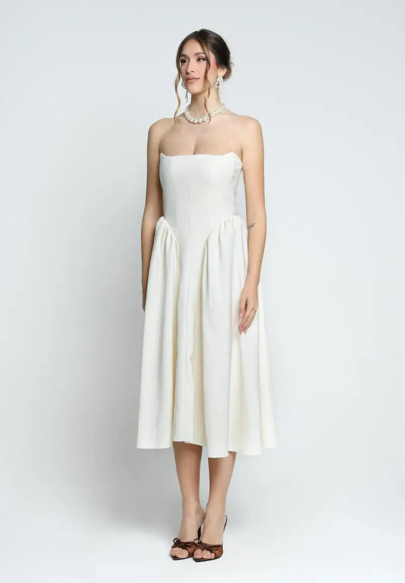 Abito midi MARSHMALLOW panna da donna