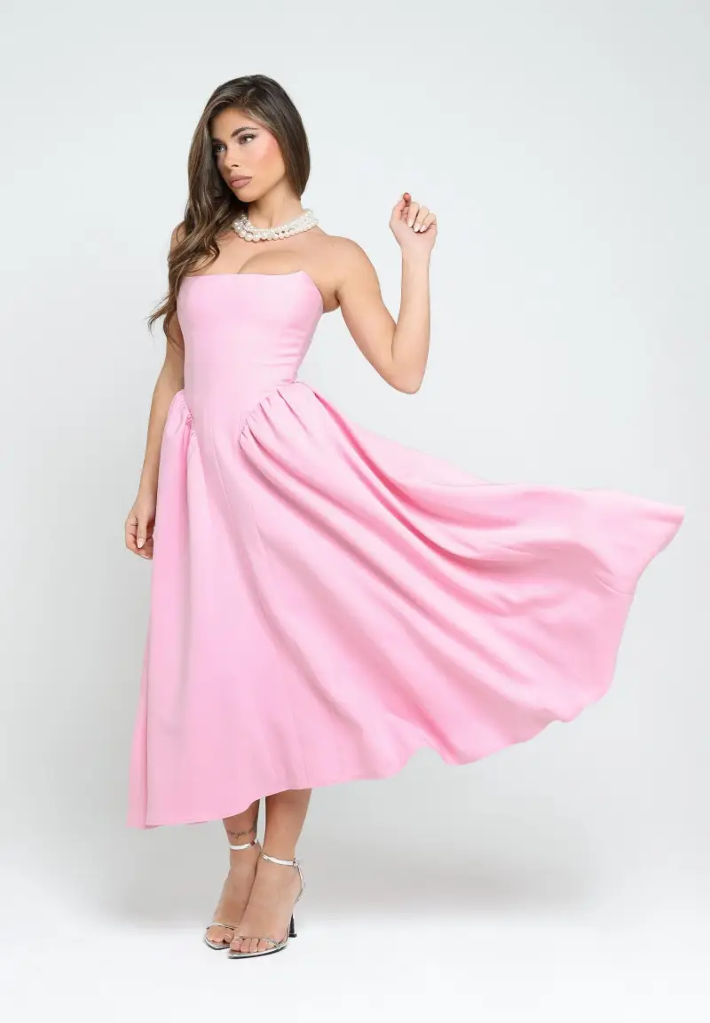 Abito midi MARSHMALLOW rosa da donna miniatura 2