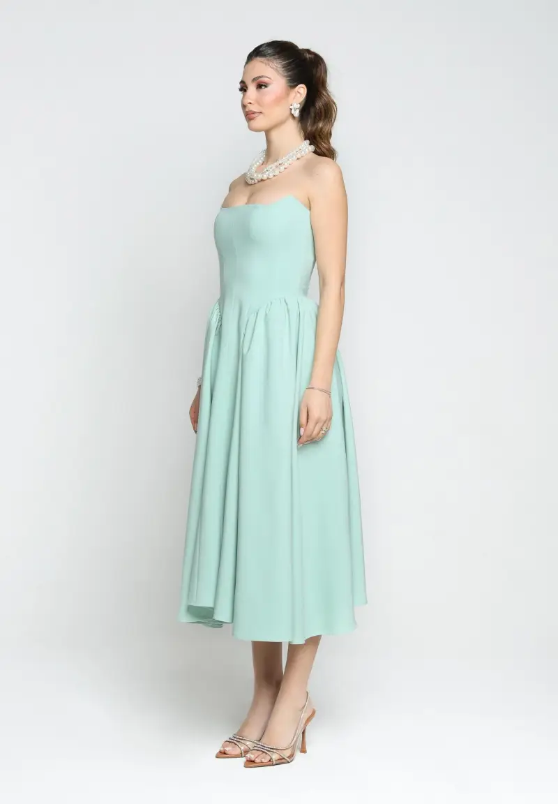 Abito midi MARSHMALLOW verde menta da donna
