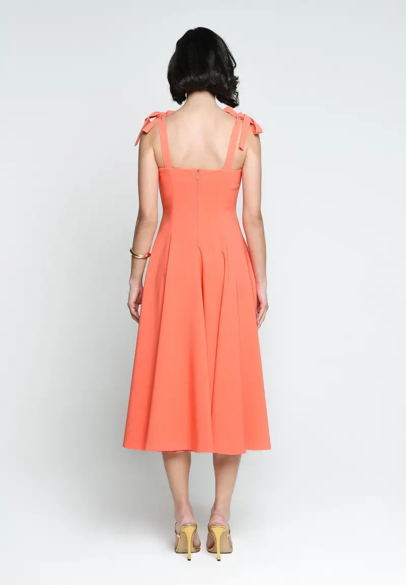 SANTAS Abito midi MEDELEINE corallo da donna miniatura 3