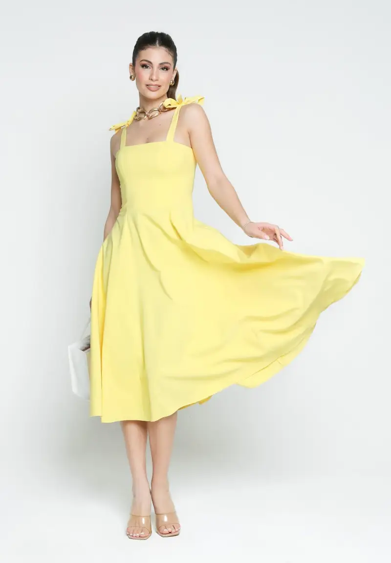 Abito midi MEDELEINE giallo da donna miniatura 2